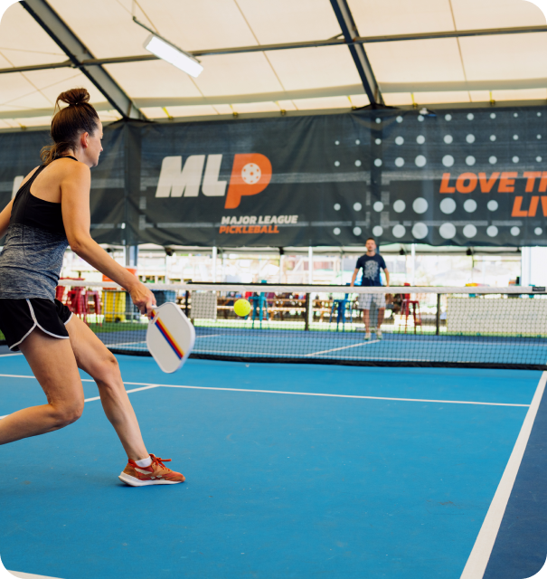 woman playing pickleball